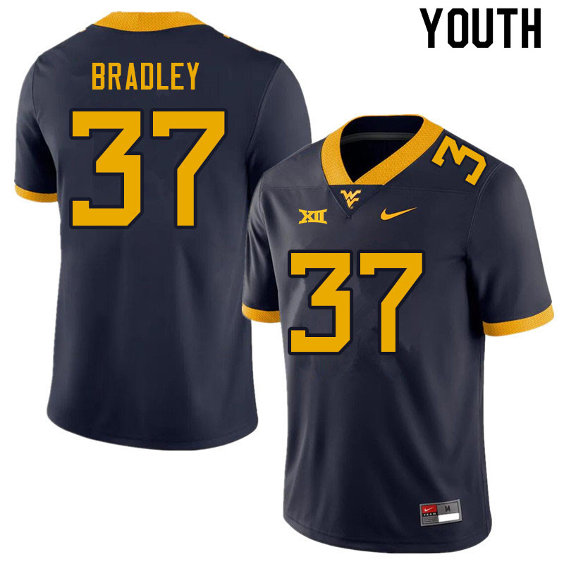 NCAA Youth L'Trell Bradley West Virginia Mountaineers Navy #37 Nike Stitched Football College Authentic Jersey QY23Y80TE